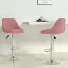 Image de vidaXL Tabourets de bar lot de 2 rose velours