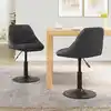 Image de vidaXL Chaises pivotantes à manger lot de 2 Noir Velours