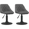 Image de Chaises pivotantes à dîner lot de 2 Gris foncé Velours
