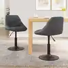 Image de vidaXL Chaises pivotantes à dîner lot de 2 Gris foncé Velours