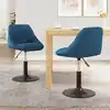 Image de vidaXL Chaises pivotantes à manger lot de 2 bleu velours