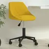 Image de vidaXL Chaise pivotante de bureau Jaune moutarde Velours