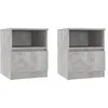 Image de Tables de chevet 2 pcs Gris béton 40x40x50 cm Aggloméré