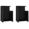 Image de Tables de chevet 2 pcs Noir 40x35x60 cm Aggloméré