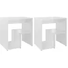 Image de Tables de chevet 2pcs blanc brillant 40x30x40cm bois ingénierie
