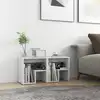 Image de vidaXL Tables de chevet 2pcs blanc brillant 40x30x40cm bois ingénierie