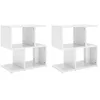 Image de Tables de chevet 2 pcs blanc brillant bois d ingénierie