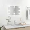 Image de vidaXL Miroir mural avec lampes LED Rectangulaire Verre