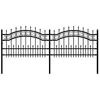 Image de Clôture de jardin avec sommet de lance Noir 115 cm