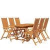 Image de vidaXL Ensemble de Salle à Manger de Jardin 7 pcs Mobilier à Dîner de Terrasse Table et Chaises de Repas Salon de Jardin Patio Bois d'Acacia Massif