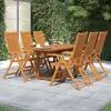 Image de vidaXL Ensemble à manger de jardin 7 pcs Bois d'acacia massif 120-170 cm
