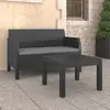Image de vidaXL Salon de jardin 2 pcs avec coussins PP Rotin Anthracite