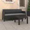 Image de vidaXL Salon de jardin 2 pcs avec coussins PP Rotin Anthracite