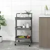 Image de vidaXL Chariot de cuisine 3 niveaux Gris 42x35x85 cm Fer et ABS