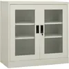 Image de vidaXL Armoire de bureau Gris clair 90x40x90 cm Acier
