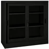 Image de Armoire à portes coulissantes Noir 90x40x90 cm Acier