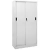 Image de vidaXL Armoire à bureau porte coulissante Gris clair 90x40x180cm Acier