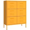 Image de vidaXL Armoire à Tiroirs Meuble de Rangement Armoire de Rangement Buffet Salon Salle de Séjour Intérieur Jaune Moutarde 80x35x101,5 cm Acier
