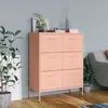 Image de vidaXL Armoire à tiroirs Rose 80x35x101,5 cm Acier