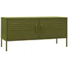 Image de vidaXL Meuble TV Armoire Basse Centre de Divertissement Meuble Stéréo Salon Salle de Séjour Maison Intérieur Vert Olive 105x35x50 cm Acier