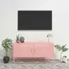 Image de vidaXL Meuble TV Rose 105x35x50 cm Acier
