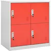 Image de vidaXL Armoire à casiers Gris clair et rouge 90x45x92,5 cm Acier
