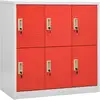 Image de vidaXL Armoire à casiers Gris clair et rouge 90x45x92,5 cm Acier