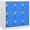 Image de vidaXL Armoire à casiers Gris clair et bleu 90x45x92,5 cm Acier