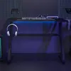 Image de vidaXL Bureau de jeu avec pieds en forme de ZZ Noir 110x60x75 cm