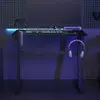 Image de vidaXL Bureau de jeu à LED avec pieds en forme de Z Noir 90x60x75 cm