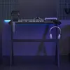Image de vidaXL Bureau de jeu à LED en forme de Y noir 90x60x75 cm