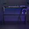 Image de vidaXL Bureau de jeu à LED en forme de Y noir 110x60x75 cm