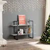 Image de vidaXL Bibliothèque à 2 niveaux gris béton 100x30x70cm bois ingénierie