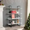 Image de vidaXL Bibliothèque à 4 niveaux blanc 100x30x140 cm bois d'ingénierie