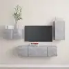 Image de vidaXL Ensemble de meubles TV 4 pcs Gris béton Bois d'ingénierie