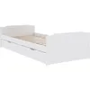 Image de vidaXL Cadre de lit sans Matelas Blanc Bois de pin Massif 90x200 cm