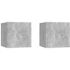 Image de vidaXL Tables de Chevet 2 pcs, Armoires de Nuit avec Compartiment, Armoires de Lit, Meubles de Rangement Chambre, Gris Béton Bois d'Ingénierie