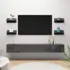 Image de vidaXL Étagères murales 4 pcs gris brillant bois d'ingénierie