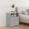 Image de vidaXL Tables de chevet 2 pcs Gris béton 50x32x60 cm
