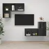 Image de vidaXL Meubles TV muraux 4 pcs Gris brillant Bois d'ingénierie