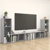 Image de vidaXL Meubles TV 4 pcs Gris béton 107x35x37 cm Bois d'ingénierie