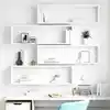 Image de vidaXL Étagères cube murales 4 pcs Blanc 100x15x30cm bois d'ingénierie