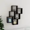 Image de vidaXL Étagère murale cube Noir 78x15x93 cm Bois d’ingénierie