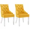 Image de vidaXL Chaises à manger lot de 2 jaune velours