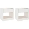 Image de Comodini 2 pz Bianchi 40x31x40 cm in Legno Massello di Pino