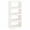 Image de Bibliothèque Séparateur de pièce Blanc 60x30x135,5cm Pin massif
