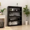 Image de vidaXL Bibliothèque/Séparateur de pièce Noir 100x30x135,5cm Pin massif