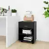 Image de vidaXL Armoire à roulettes Noir 46x36x59 cm Bois d'ingénierie
