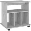 Image de Armoire à roulettes Gris béton 60x45x60 cm Bois d'ingénierie