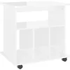 Image de Armoire à roulettes Blanc brillant 60x45x60cm Bois d'ingénierie